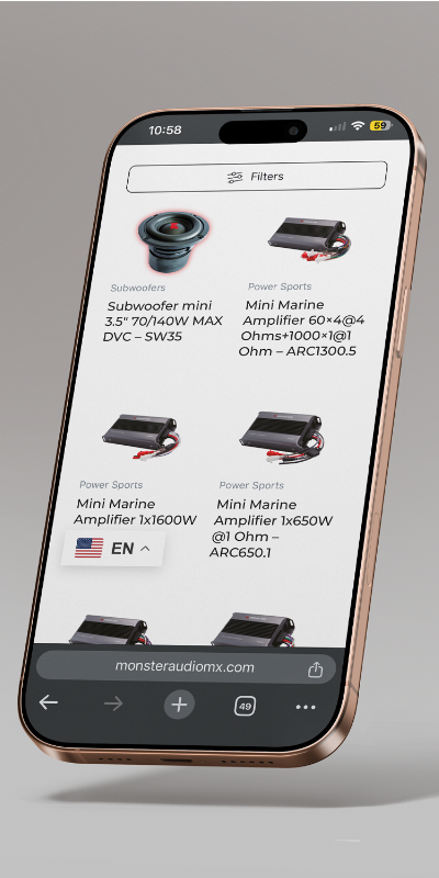 Diseño de interfaz de la sección de amplificadores